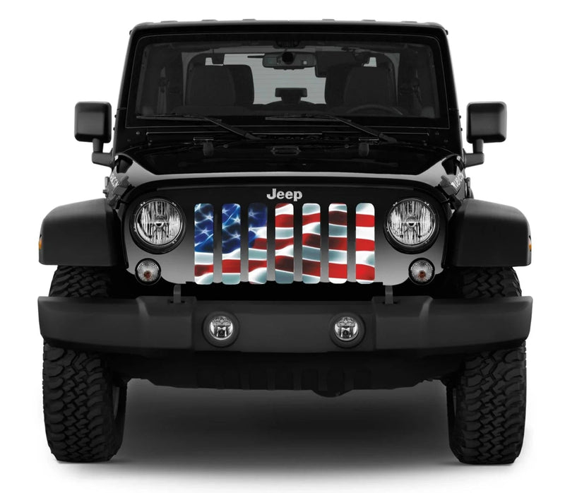 American Flag Patriotic Wave Grille Insert - Made in the USA! - Goats Trail
