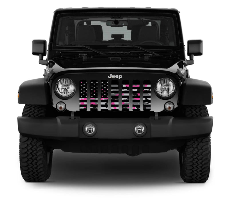 American Flag Pink Camo Grille Insert - Goats Trail