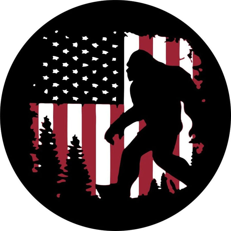 American Flag Sasquatch Spare Tire Cover - Goats Trail