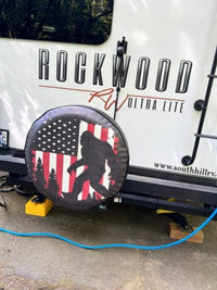 American Flag Sasquatch Spare Tire Cover - Goats Trail