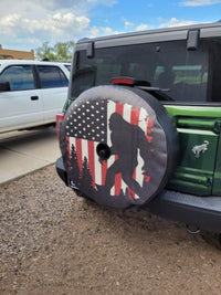 American Flag Sasquatch Spare Tire Cover - Goats Trail