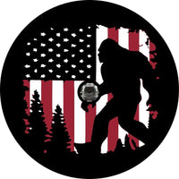American Flag Sasquatch Spare Tire Cover - Goats Trail