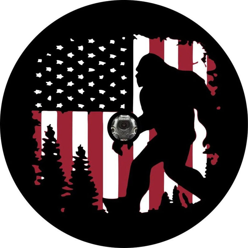 American Flag Sasquatch Spare Tire Cover - Goats Trail