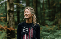 American Flag Tire Tread Duck Shirt Long Sleeve Tee - Goats Trail
