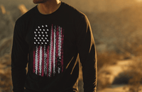 American Flag Tire Tread Duck Shirt Long Sleeve Tee - Goats Trail