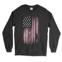 American Flag Tire Tread Duck Shirt Long Sleeve Tee - Goats Trail