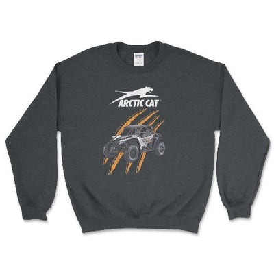 Arctic Cat® Off Road Wildcat XX™ Orange Claw Mark Sweatshirt Dark Heather / Small Crewneck Sweatshirt