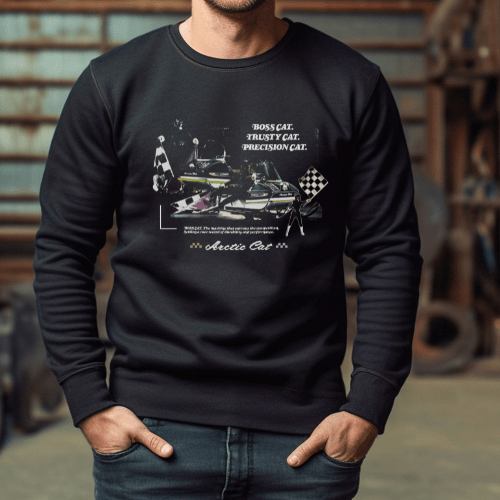 Arctic Cat® Vintage Boss Cat. Trusty Cat. Precision Cat. Sweatshirt Crewneck Sweatshirt