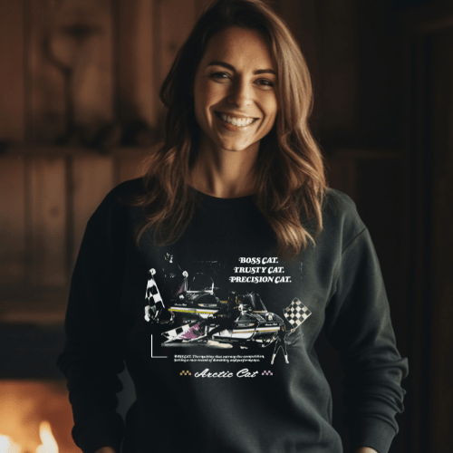 Arctic Cat® Vintage Boss Cat. Trusty Cat. Precision Cat. Sweatshirt Crewneck Sweatshirt