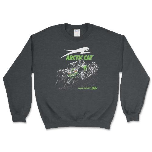 Arctic Cat® Wildcat XX™ Crewneck Sweatshirt Dark Heather / Small Crewneck Sweatshirt
