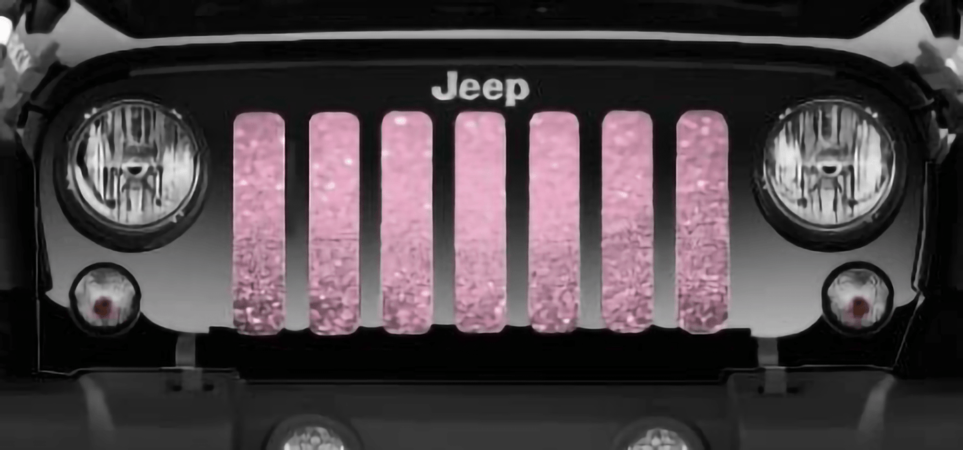 Baby Pink Sparkle Jeep Grille Insert - Goats Trail Off - Road Apparel Company