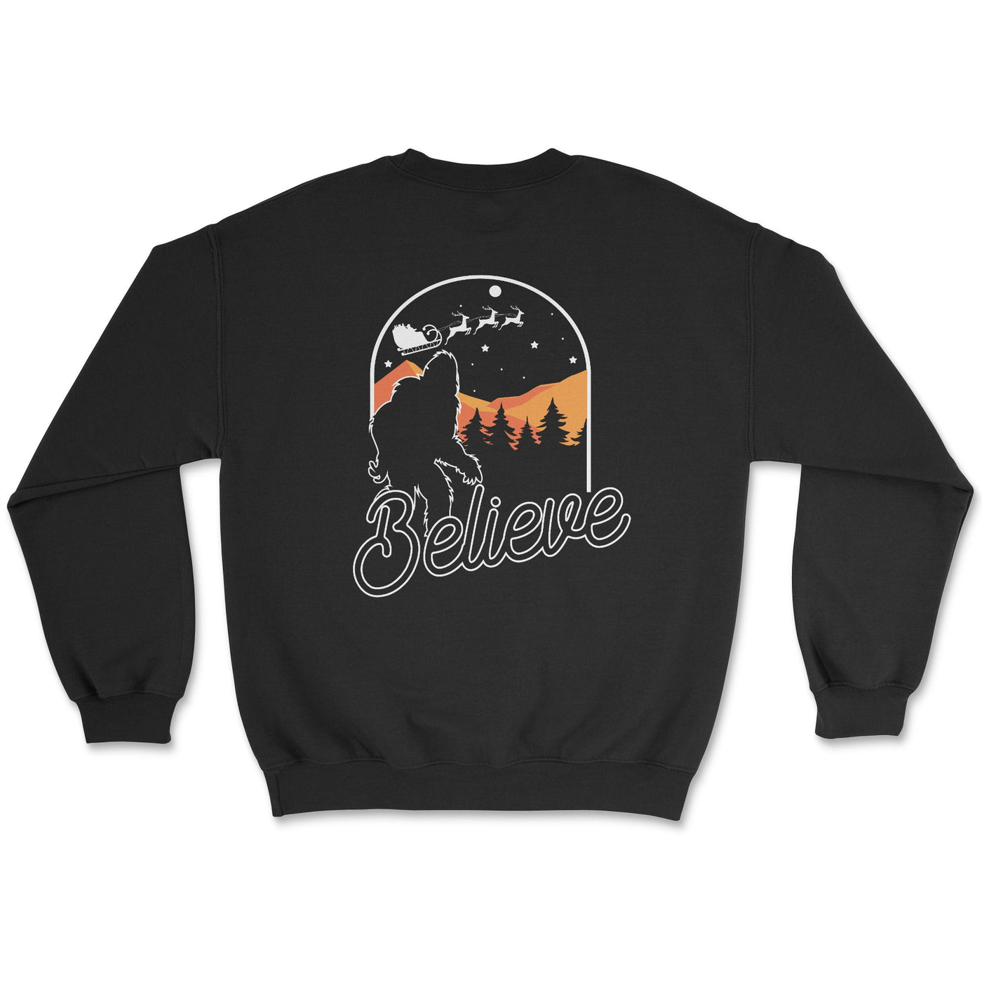 Bigfoot Believe Holiday Crewneck Sweatshirt - LIMITED TIME ONLY!! - Goats Trail Off - Road Apparel Company