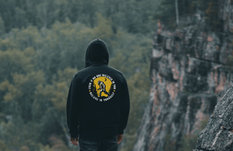 Bigfoot Believe in Yourself Zip - Up Hoodie - Goats Trail