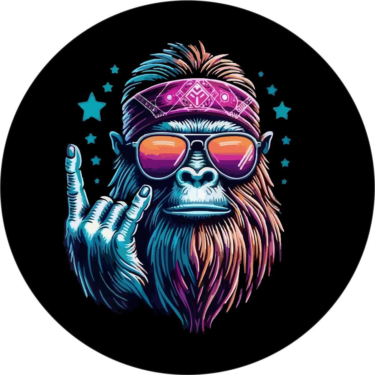 Bigfoot Colorful Let's Rock Spare Tire Cover - Goats Trail Off - Road Apparel Company