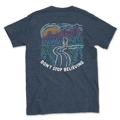 Bigfoot Don't Stop Believing Tee Shirt - Goats Trail Off-Road Apparel Company