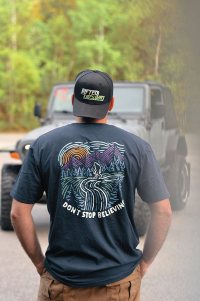 Bigfoot Don't Stop Believing Tee Shirt - Goats Trail Off-Road Apparel Company