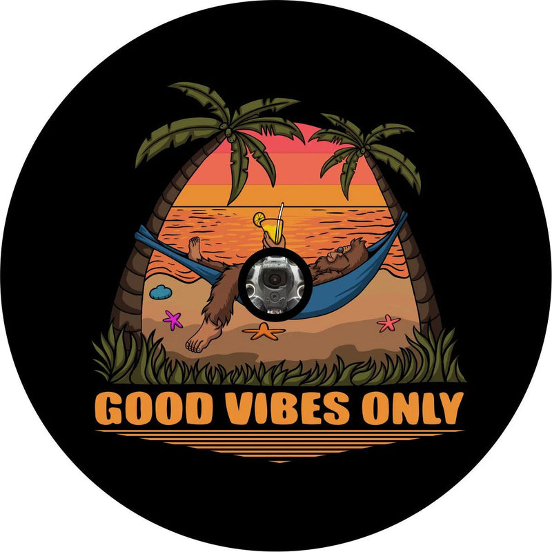 Bigfoot Good Vibes Only Spare Tire Cover - Goats Trail