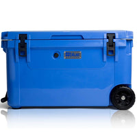 Blue 110 Quart Commercial Sized Wheeled Cooler - Goats Trail