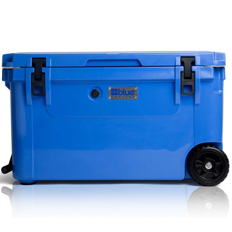Blue 110 Quart Commercial Sized Wheeled Cooler - Goats Trail