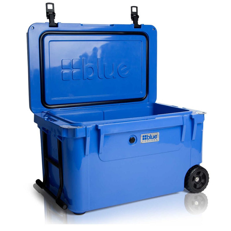 Blue 110 Quart Commercial Sized Wheeled Cooler - Goats Trail