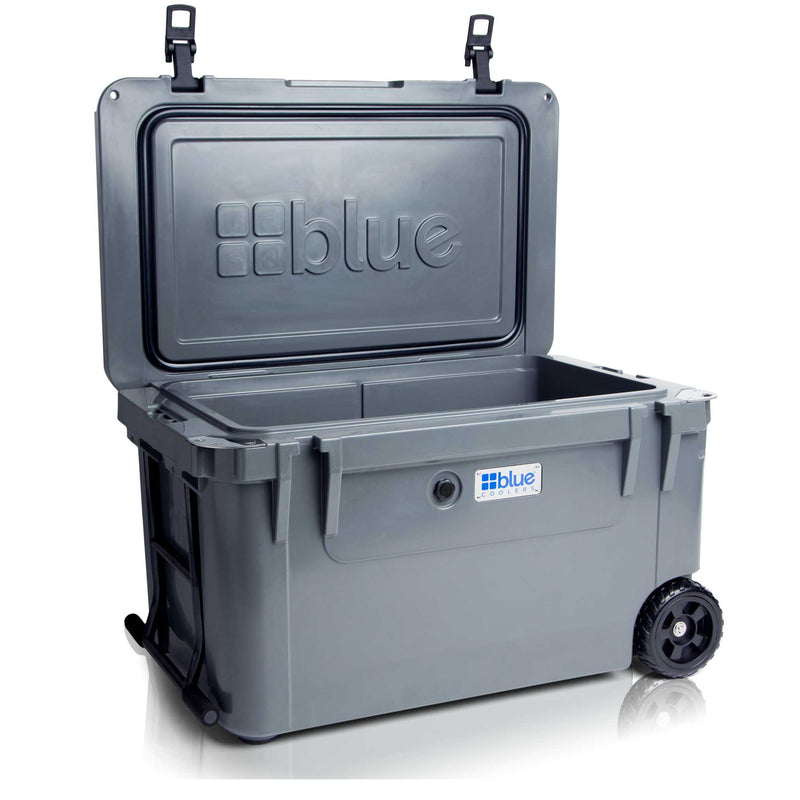 Blue 110 Quart Commercial Sized Wheeled Cooler - Goats Trail
