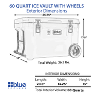 Blue Cooler - 60 Quart Wheeled Cooler - Goats Trail