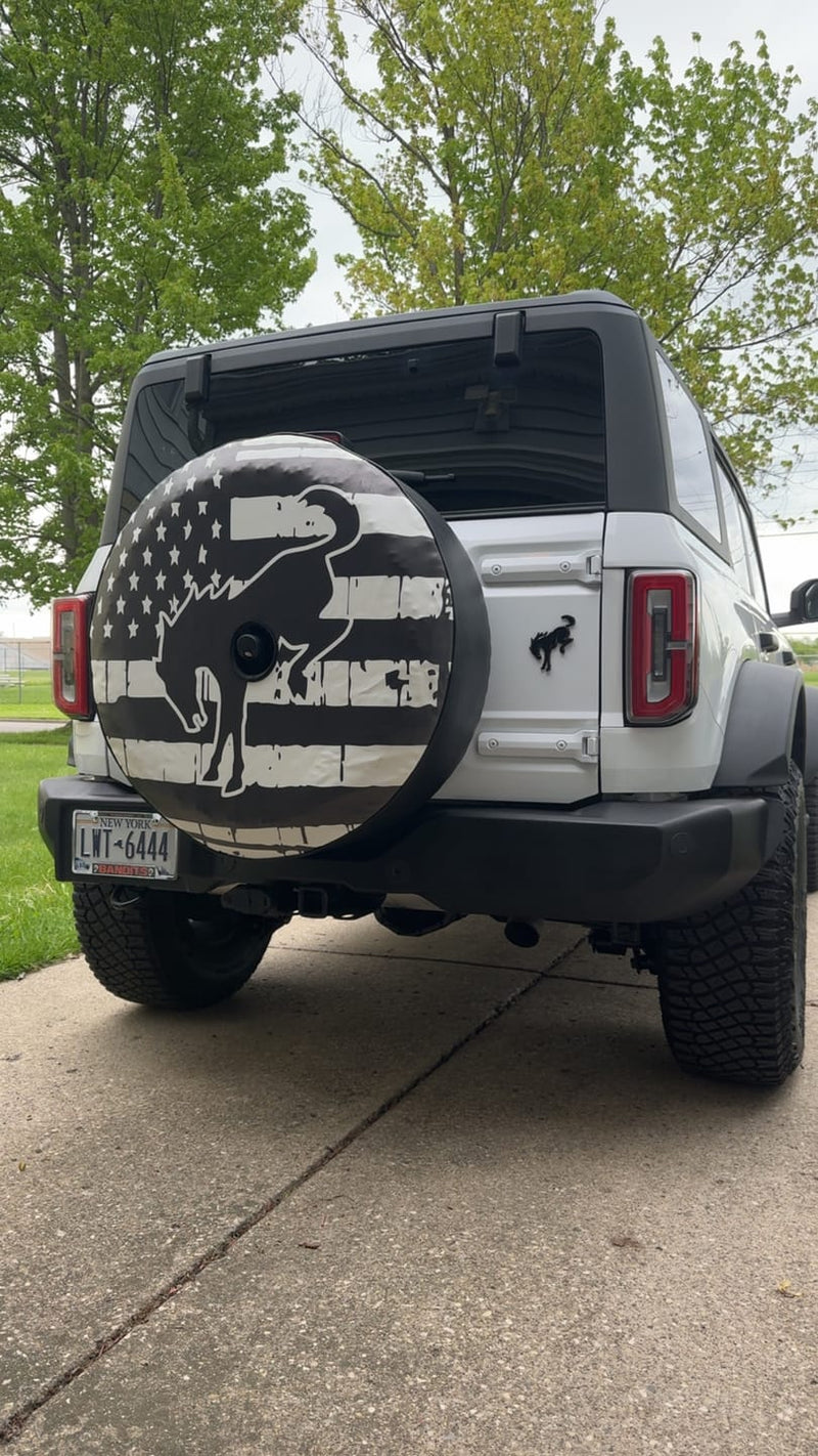 Bronco American Flag Spare Tire Cover - Ford Bronco - Goats Trail