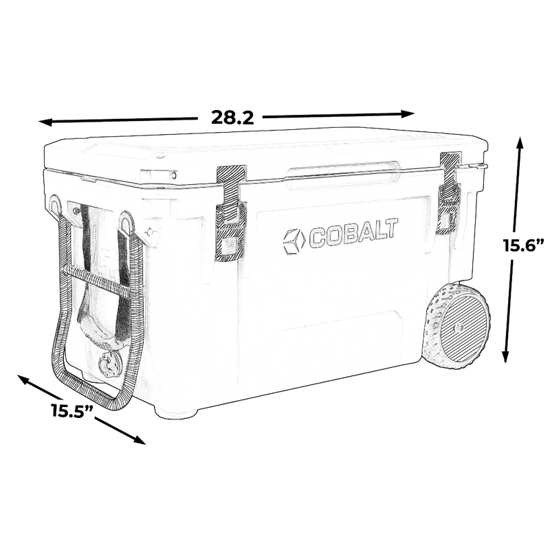Cobalt 55 Quart with Wheels Super Cooler - 5 Day Ice Retention - Goats Trail