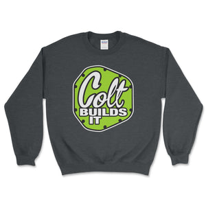 Colt Builds It Crewneck Sweatshirt - Goats Trail Off-Road Apparel Company