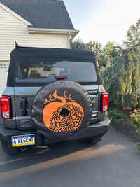 Cute Orange Pumpkin Spare Tire Cover - Goats Trail