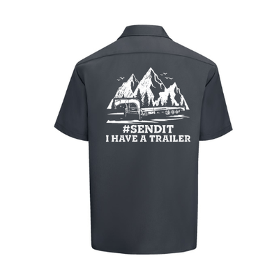 Dickies Navy #SENDIT I Have a Trailer Work Shirt - Goats Trail Off - Road Apparel Company