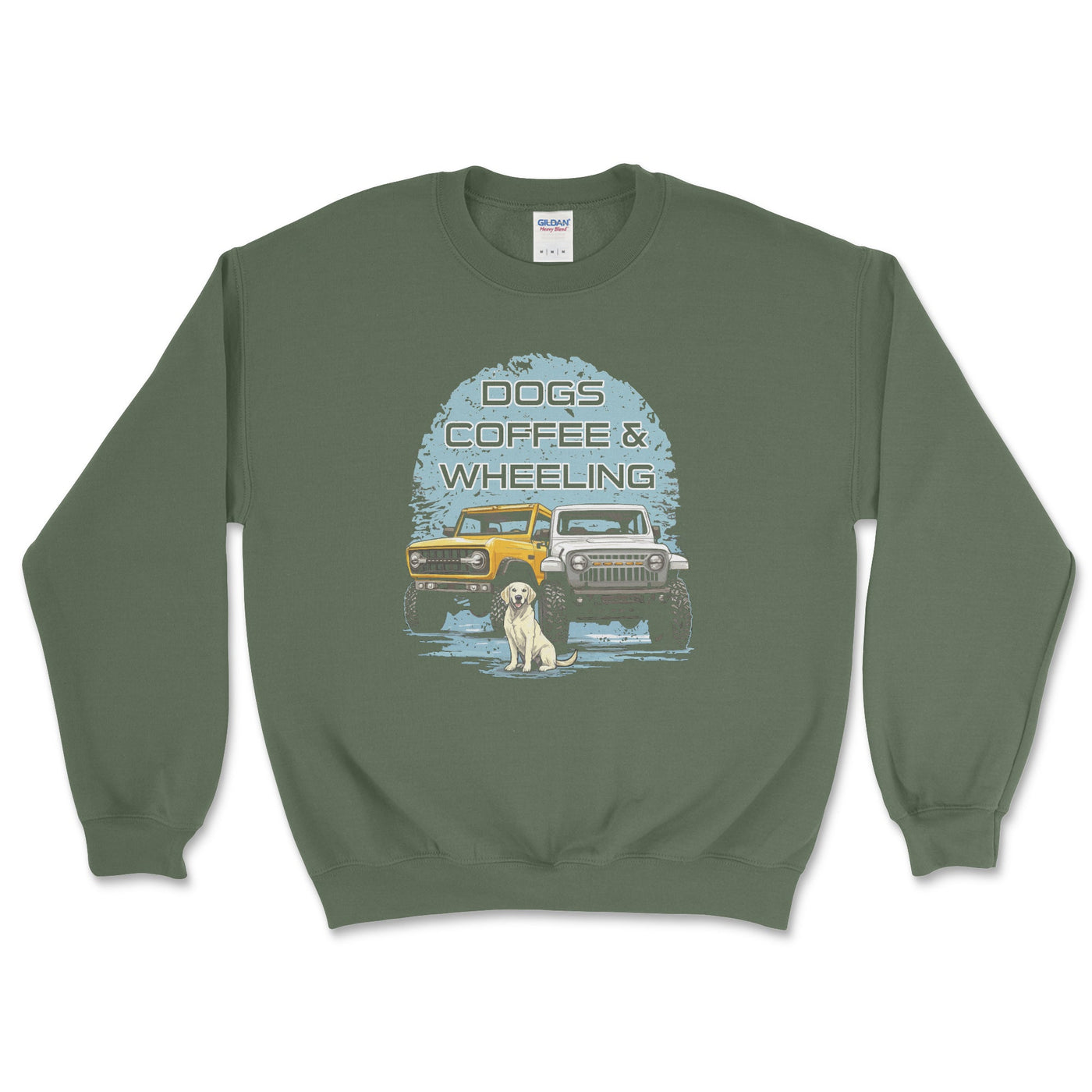 Dog, Coffee and Wheeling Sweatshirt - Goats Trail Off - Road Apparel Company