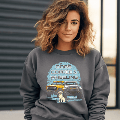 Dog, Coffee and Wheeling Sweatshirt - Goats Trail Off - Road Apparel Company