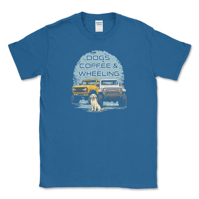 Dogs, Coffee and Wheeling Big and Tall Tee - Goats Trail Off - Road Apparel Company