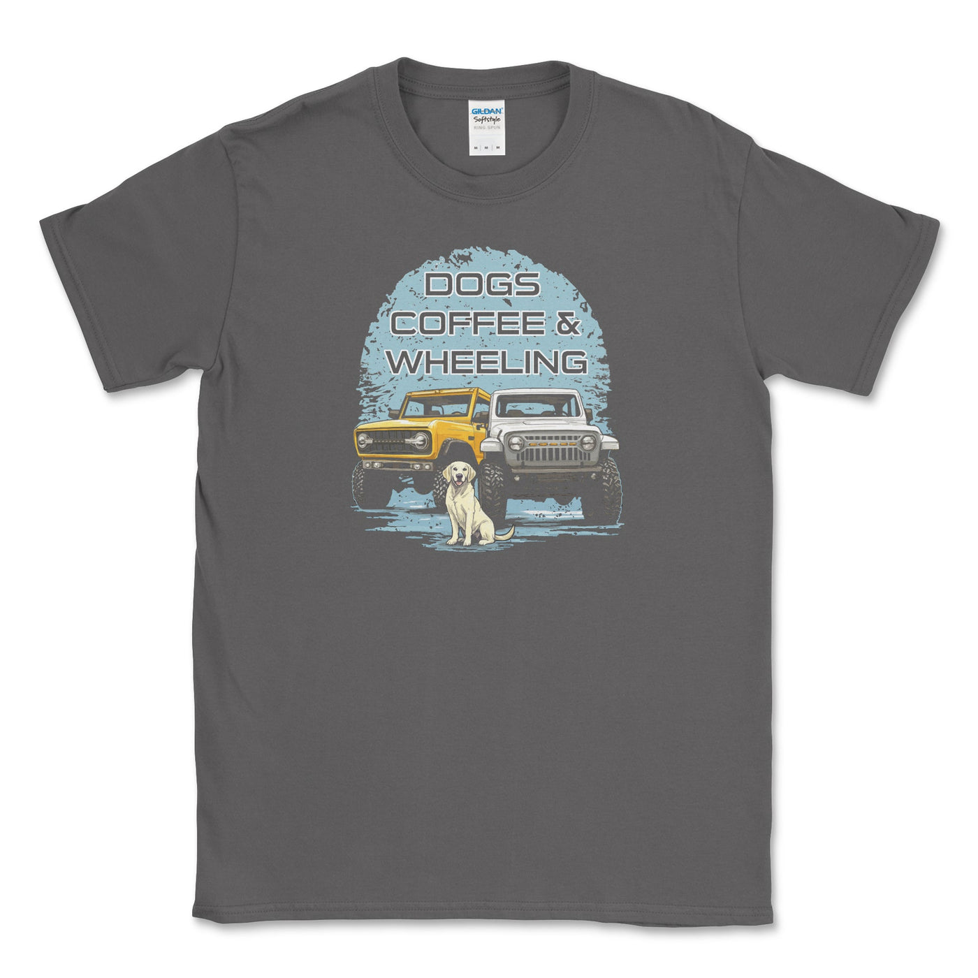 Dogs, Coffee and Wheeling Big and Tall Tee - Goats Trail Off - Road Apparel Company