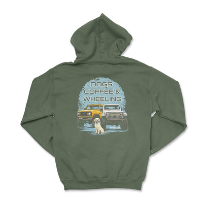 Dogs, Coffee and Wheeling Hoodie - Goats Trail Off - Road Apparel Company