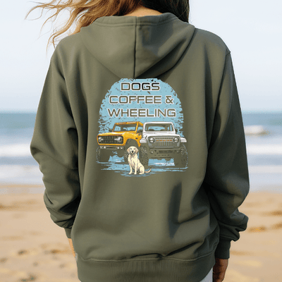 Dogs, Coffee and Wheeling Hoodie - Goats Trail Off - Road Apparel Company