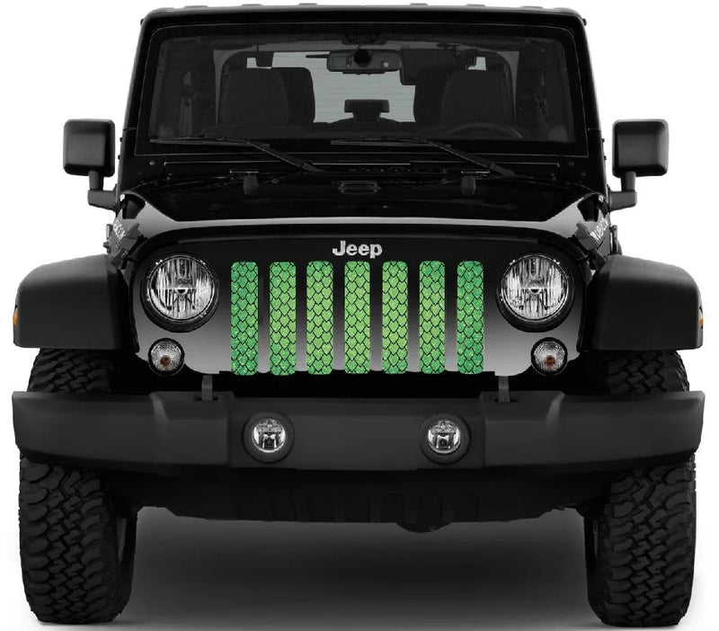 Dragon Green Scale Grille Insert - Fleck Design Color Variation - Goats Trail