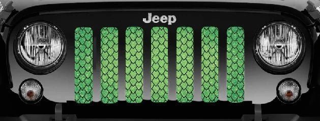 Dragon Green Scale Grille Insert - Fleck Design Color Variation - Goats Trail