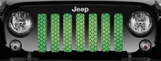 Dragon Green Scale Grille Insert-Fleck Design Color Variation Grille Insert