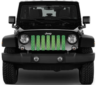 Dragon Green Scale Grille Insert-Fleck Design Color Variation Grille Insert