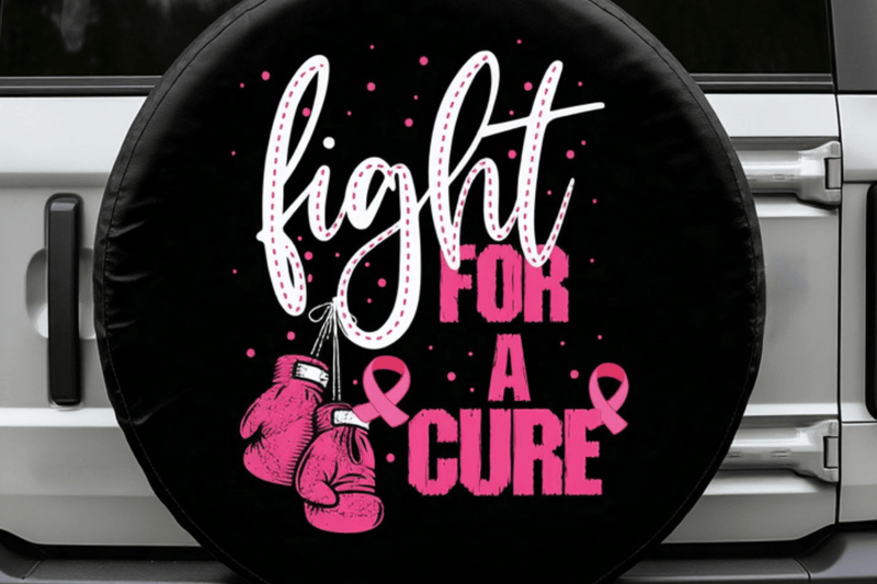 Fight for a Cure-Breast Cancer Awareness Spare Tire Cover - Goats Trail