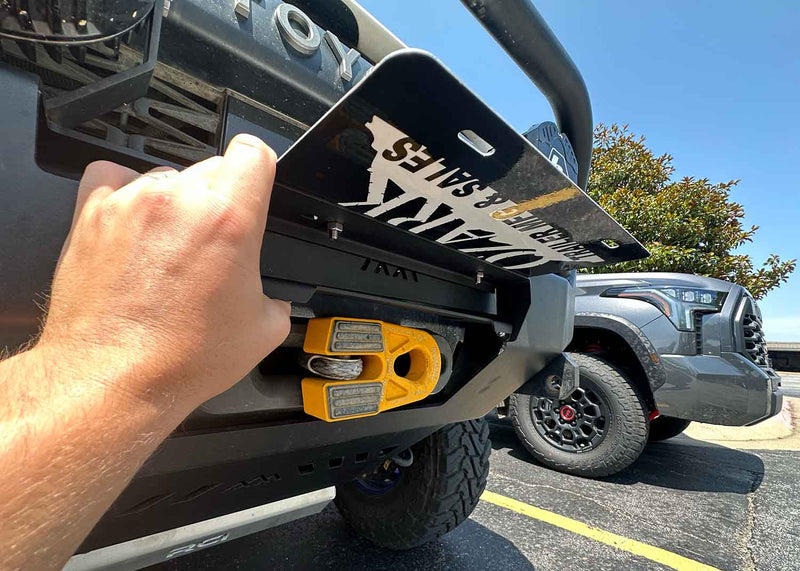 Flip Up Front License Plate Holder - Hawse Fairlead - Goats Trail