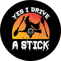 Funny Witch "Yes, I Drive A Stick" Broom Spare Tire Cover - Goats Trail