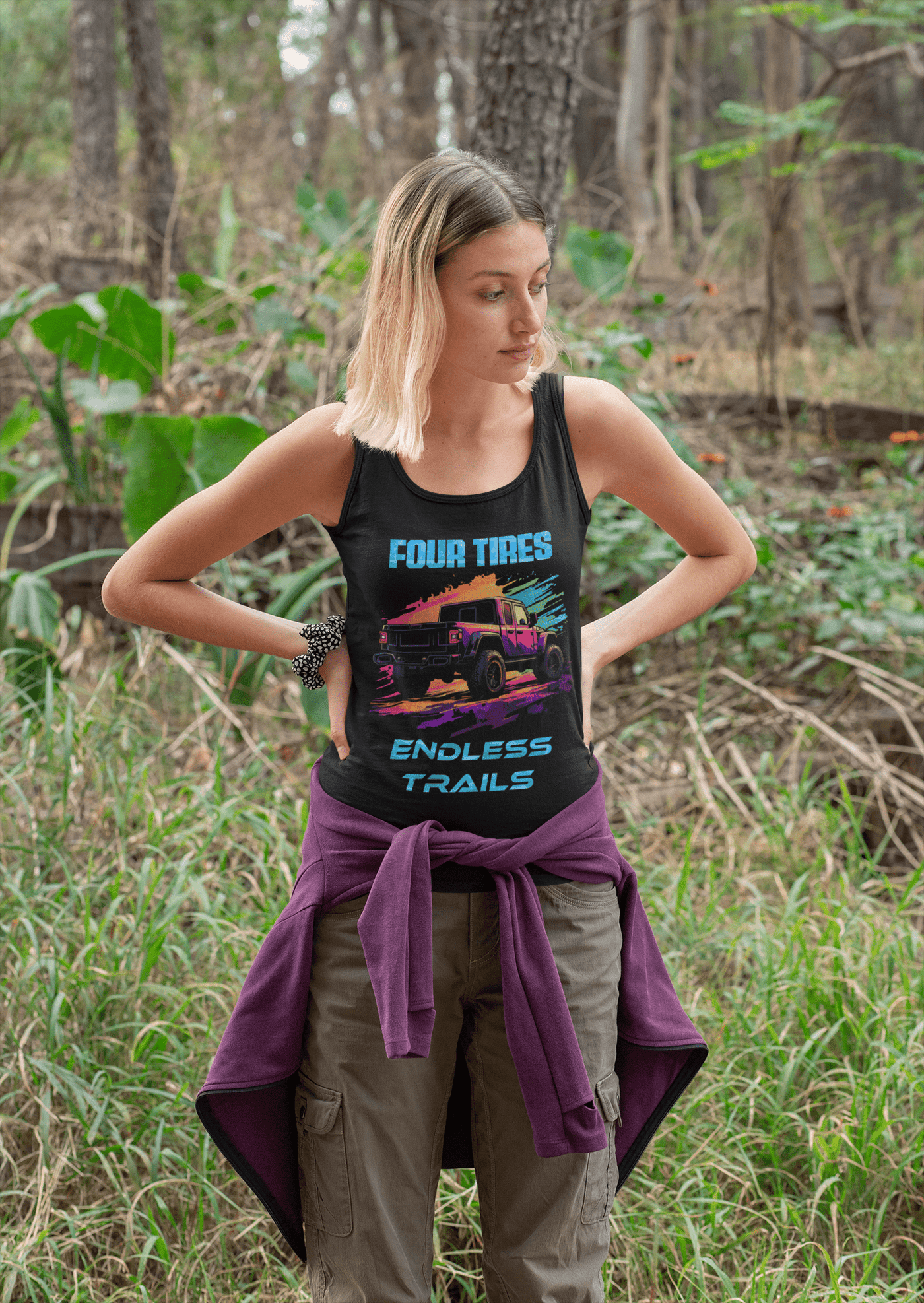 Gladiator Neon Women's Racerback Tank Top - Goats Trail Off - Road Apparel Company