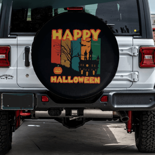 Happy Halloween Spare Tire Cover - Goats Trail