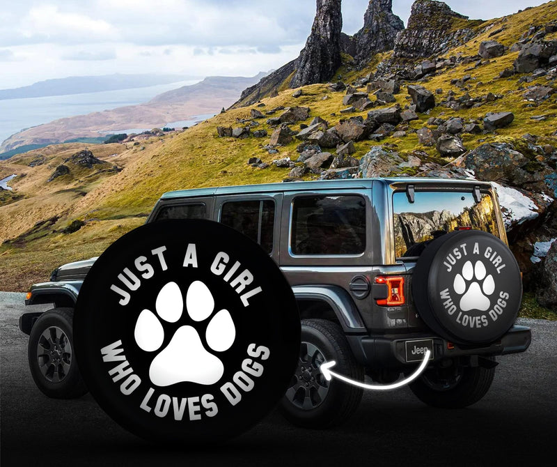 Just a Girl Who Loves Dogs Spare Tire Cover - Goats Trail