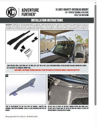 KC 2024 - 2025 Toyota Tacoma Overhead Light Bar Mount 50" Light Bar - Goats Trail