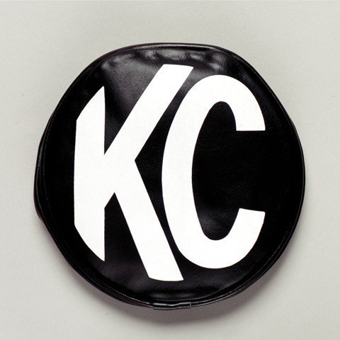 KC HiLiTES 5" Light Cover - Round - Soft Vinyl - Pair - Black/White KC Logo - Goats Trail