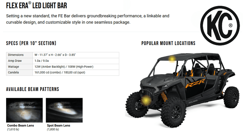 KC HiLiTES - FLEX ERA LED Light Bar - 20" - Master Kit - Goats Trail